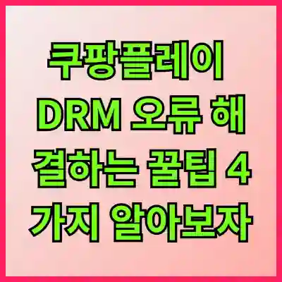 쿠팡플레이 DRM 오류 해결하는 꿀팁 4가지 알아보자